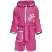 Playshoes Frottee-Bademantel Flamingo in Pink | Gr.: 122/128