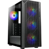 Azza Boitier Moyen Tour ATX Source RGB avec panneau vitré (Noir)