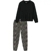 Schiesser Pyjama in Schwarz - 38