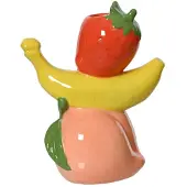 Décoris Porzellanvase mit Fruchtmuster 18cm - bunte Deko Vase