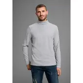Bruno Banani Rollkragenshirt , Herren, Gr. L (52/54), grau (dunkel grau meliert), Obermaterial: 85% Baumwolle, 15% Viskose, Basic, normal, Shirts Rollkragenshirt, auch zum Unterziehen, Topseller