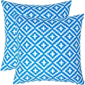 Homescapes OUTDOOR-KISSEN ZOE 2er-Set 45/45 cm – blau gemustert
