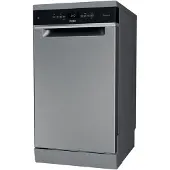 Whirlpool WH6FB10BS7A0X, Freistehend, Single (45 cm breit), Edelstahl, Schwarz, Tasten, 1,3 m