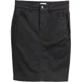 Tom Tailor Damen Coated Jeansrock, schwarz, Uni, Gr. 46