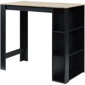 En.casa Bartisch Danderyd 120x60x106 cm mit 3 Ablagefächern Schwarz/Eicheoptik