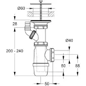 Ideal standard D5870AA Überlauf f.Spüle mit Siphon Chrom