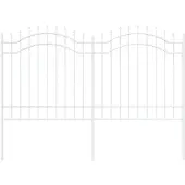 vidaXL Gartenzaun WOERDEN 240 x 165 cm Pulverbeschichteter Stahl Weiß