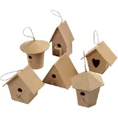 Creativ Company Vogelh?uschen 7 cm Pappmach?-Rohling 6 St?ck