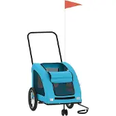vidaXL Fahrradanhänger Hunde Blau Oxford-Gewebe und Eisen
