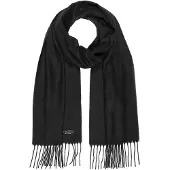 Fraas Schal Cashmink Scarf with Fringes Black