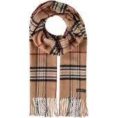 Fraas Schal Cashmink Scarf with Plaid Camel