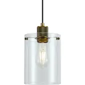 QAZQA Design-Hängeleuchte Bronze mit Klarglas - Domo