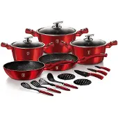 Berlinger Haus Marmorbeschichtetes Tafelservice 17-teilig Burgundy Metallic Line