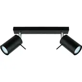 Licht-Erlebnisse Deckenstrahler Modern RING Schwarz Metall 2-flammig H:15cm Deckenleuchte Schlafzimmer Flur