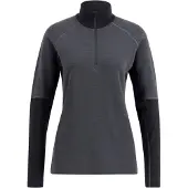 Lundhags Prime Merino Half Zip, Midlayer, Damen, Grau/Schwarz