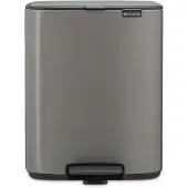 Brabantia Bo Tretmülleimer 12L, Kunststoff-Inneneimer - Platinum