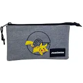 Toybags Pikachu Pokemon Triple Bleistiftetui Grau Mann Grau One Size