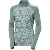 Helly Hansen Merino Midweight Graphic 1/2 Zip, Damen, cactus