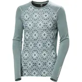 Helly Hansen Funktionsshirt Lifa Merino Midweight Graphic Crew Damen Cactus Star Pixel Aop-XL