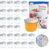 MamboCat 25 Sturzgläser 230 ml Deckel Herz Holz blaukariert Einmachglas Einweckglas Glas