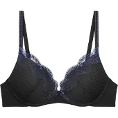 Triumph Push-up-BH "Comfort Glam WHU", Damen, Gr. 80, Cup B, schwarz, Spitze, Obermaterial: 46% Polyester, 41% Polyamid, 13% Elasthan, BHs Push-up-BH, Comfort Wire