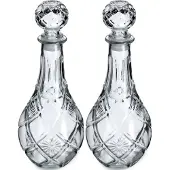 Kadax 2x Whisky-Alkohol-Dekanter aus Kristallglas, 0,8 l, Glasflasche mit Korken