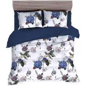 TRAUMSCHLAF Premium Bettwäsche Dublin blau, Schweizer Mako-Satin 240x220 cm + 2x 80x80 cm
