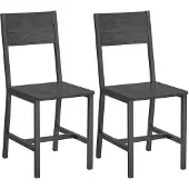 Vasagle Esszimmerstühle 2er Set anthrazitgrau-tintenschwarz LDC092B04