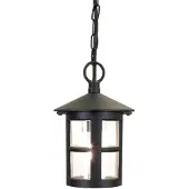 ELSTEAD Außen-Hängeleuchte Hereford, schwarz/klar, IP43 Hereford, schwarz, Aluminium, Modern