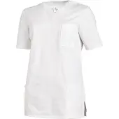 Leiber Kasack Schlupfjacke 08/1249/01, Damen, weiß, kurzarm, waschbar bis 60 °C, Größe 46/48