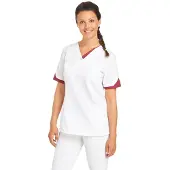 Leiber Damen Schlupfkasack, kurzarm, weiß/beere 08/2539/0164-XS , Größe: XS