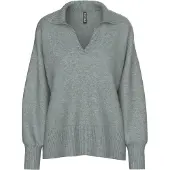 Pieces V-Ausschnitt-Pullover "PCMALOU LS POLO KNIT NOOS BC"