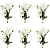 Creativ Green künstliche Pflanze Christrosenarrangement, 35 cm, weiß, 6er Set