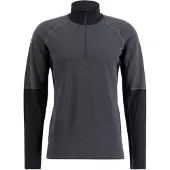 Lundhags Prime Merino Half Zip, Midlayer, Herren, Grau/Schwarz