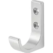 Hermeta Mantelhaken 0149 einfach Ausladung 51,5 mm Aluminium silberfarbig eloxiert Höhe 65 mm