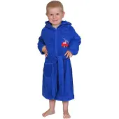 Wörner Kinderbademantel "Feuerwehr royalblau" mit Stickerei, mit Tasche, maschinenwaschbar