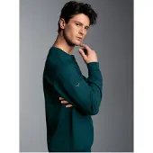 Trigema Sweatshirt "Sweatshirt", Herren, Gr. L, blau (saphir), Sweatware, 70% Baumwolle, 30% Polyester, Basic, lang, Rundhals, Sweatshirts Sweatshirt