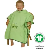 Wörner Badeponcho "Grashüpfer hellgrün", maschinenwaschbar, trocknergeeignet
