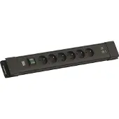 Bachmann CONNECTUS 6xUTE, 1xSchalter 1xUSB A/C 22W 2,0m CEE7/7 Schwarz