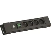 Bachmann CONNECTUS 4xUTE, 1xSchalter 2,0m CEE7/3 Schwarz