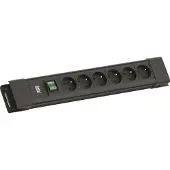 Bachmann CONNECTUS 6xUTE, 1xSchalter 2,0m CEE7/7 Schwarz