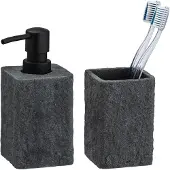 Wenko Bad-Accessoire-Set »Villata«, Polyresin, grau