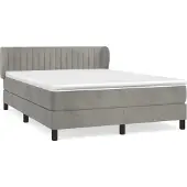 Syfax Boxspringbett mit Matratze Hellgrau 140x190 cm Samt
