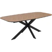 Mendler Esszimmertisch MCW-O56, Tisch Esstisch, MDF Metall 200x100cm helle Eiche-Optik