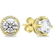 Brilio Silver Sparkling gold-plated earrings with zircons EA601Y