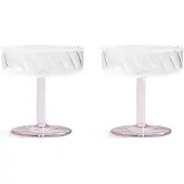 &Klevering - Coupe Twirl Champagnerglas, pink (2er-Set)