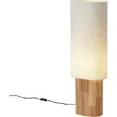 QAZQA Japandi Stehleuchte Holz mit Leinenschirm 90cm - Lamel