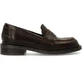 Manfield Braune Leder-Loafer | Größe 38