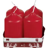 Idena Stumpenkerze 9xØ5cm rot 4 Pack