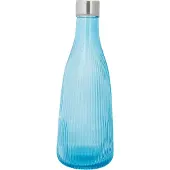 Cosy & Trendy Wasserflasche Mit Deckel Glas 1l Blau H28cm